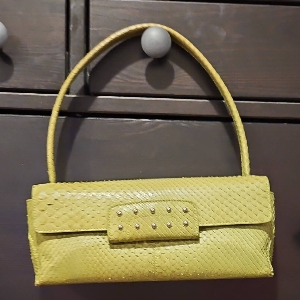 Tod's Yellow Python Hand Bag